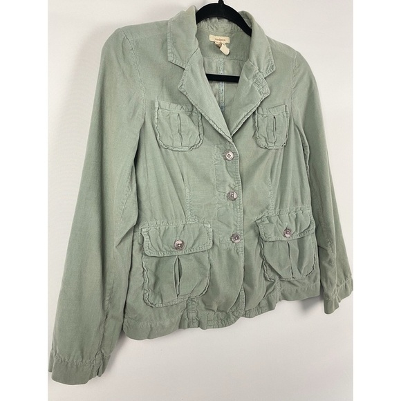 Sundance Womens Corduroy Jacket PS Green Cotton Chore Utility Cottagecore - Picture 3 of 7